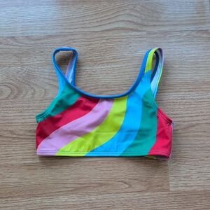 Boden Vibrant Rainbow Wave Kids Bikini Top